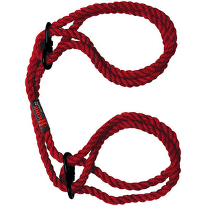 Kink - Hogtied - Bind & Tie - 6mm Hemp Wrist or  Ankle Cuffs - Red DJ2404-62-CD